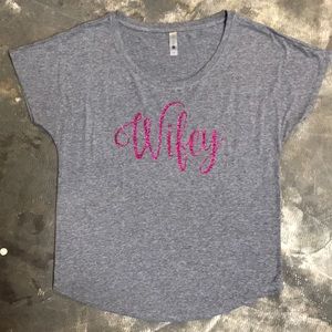 Dark Gray Off the Shoulder Wifey Tee
